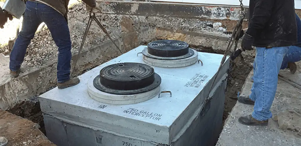 Grease trap installation for a commercial property drainage system in Syracuse, NY