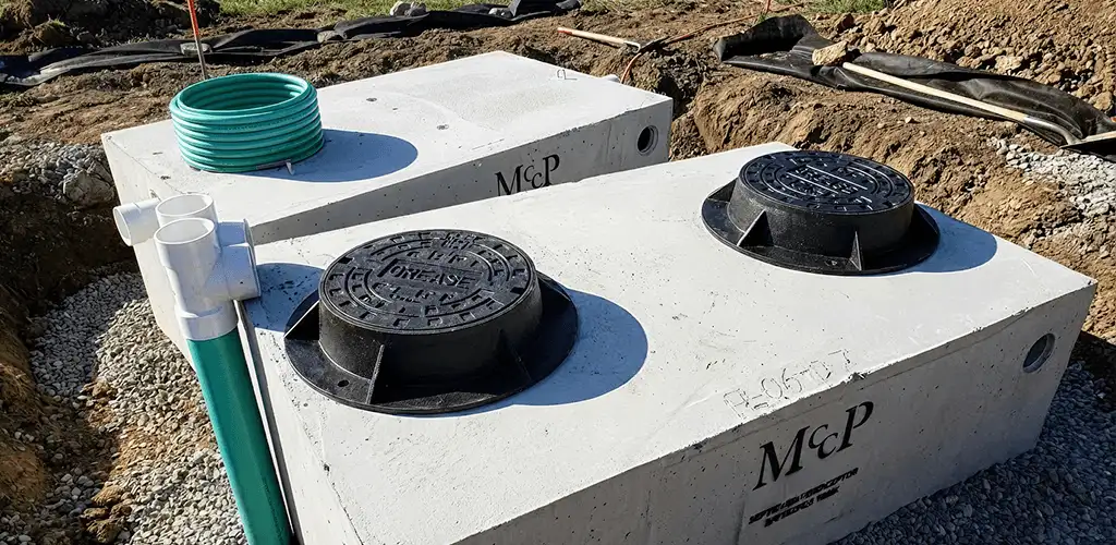 Grease trap installation unit set in place for drainage protection in Syracuse, NY