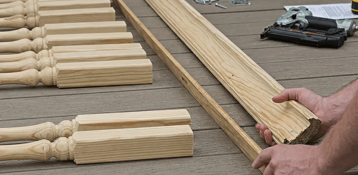 Handrail installation materials and wood components for stair rail work in Syracuse, NY